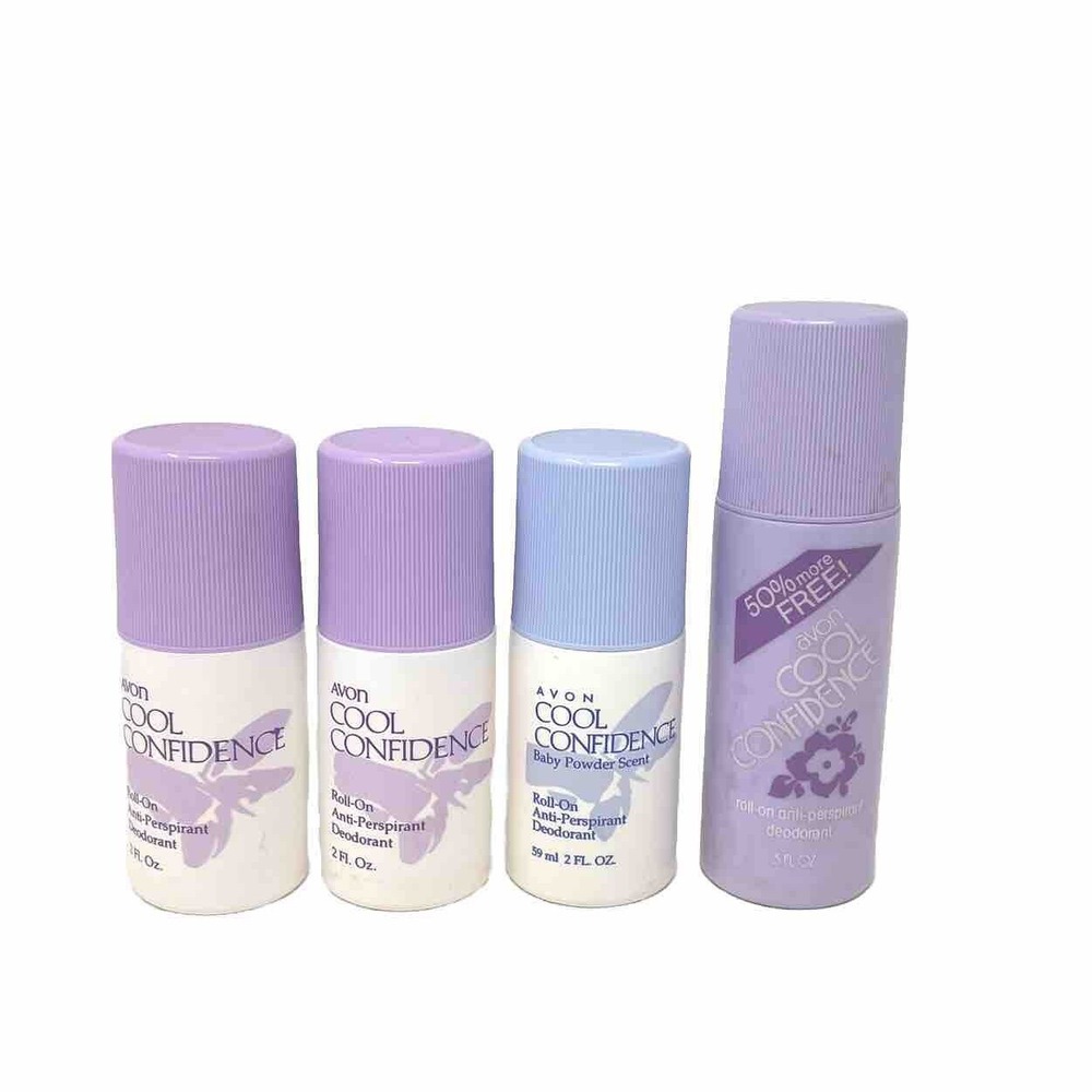 Avon Cool Confidence Deodorant Bundle Lot Of 4 Discontinued Baby Powder Scent‎